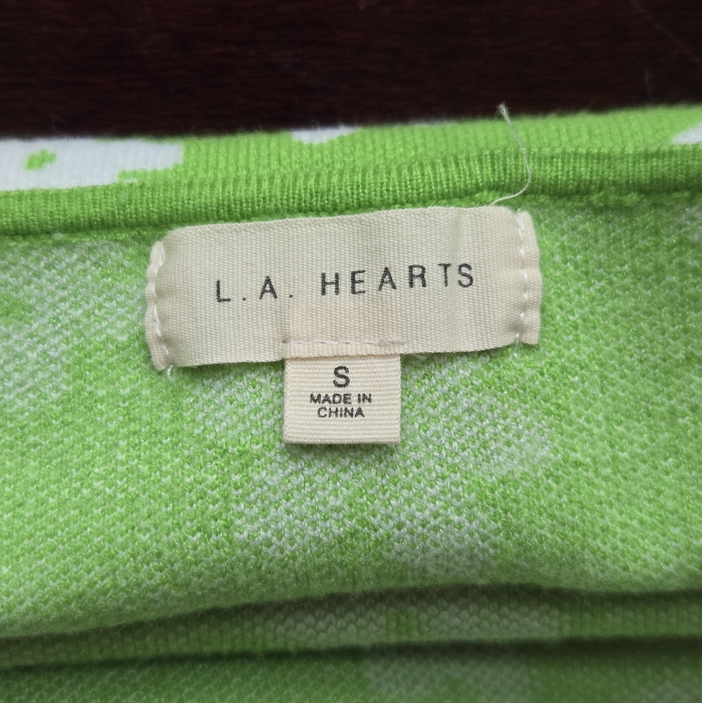 L.A. Hearts PacSun Lime Green Floral Knit Dress Halter Neck Small - Picture 3 of 6